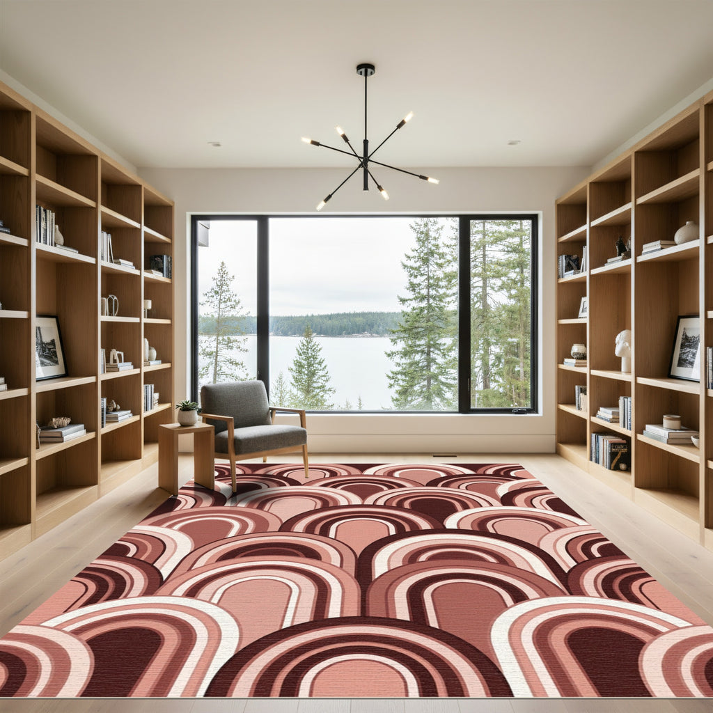Terracotta Arch Geometric Layered Rug