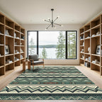 Sage Green Boho Chevron Arrow Rug