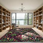 Dark Botanical Garden Diamond Tile Rug