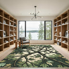 Lush Green Canopy Forest Branches Rug