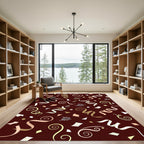 Golden Confetti Swirls And Ribbons Rug