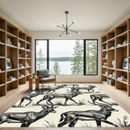 Safari Antelope Herd Neutral Earth Tone Rug
