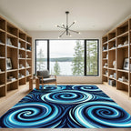 Azure Whirlpool Abstract Flow Rug