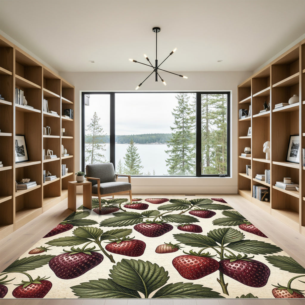 Vintage Strawberry Botanicals Earthy Cream Rug