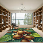 Lush Botanical Kiwi Fruit Foliage Rug