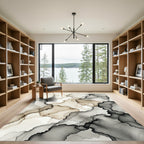 Abstract Smoke Ink Wash Marble Rug