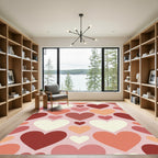 Sweet Pastel Heart Mosaic Art Rug