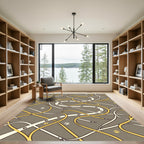 Golden Leash and Paws Taupe Rug