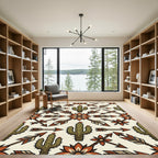 Desert Cactus Arrow Floral Medallion Rug