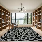 Gray and Black Organic Radial Rug