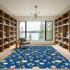 Field Of Flowers Navy Blue Rug