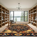 Earthy Southwestern Star Geometric Amber Rug