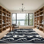 Japanese Ocean Wave Star and Shell Rug