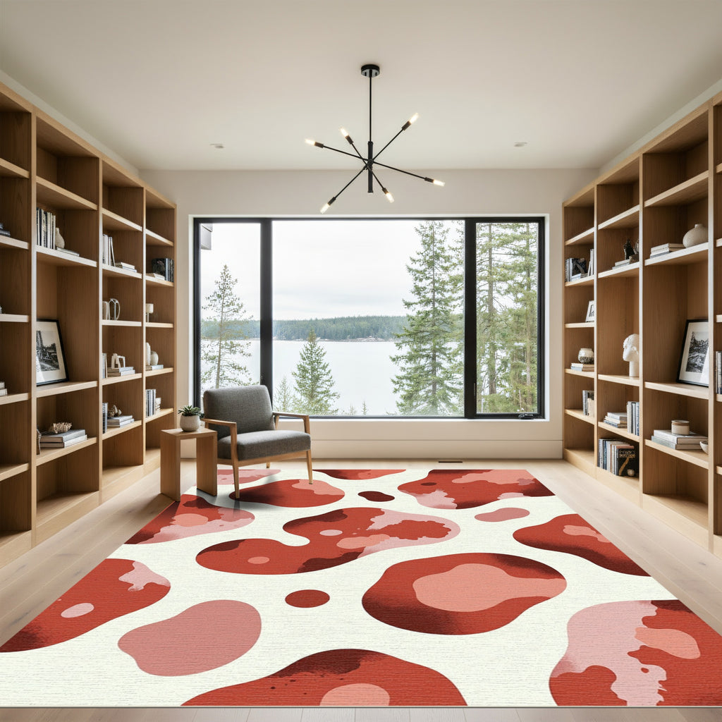 Red Blush Organic Spots Rug