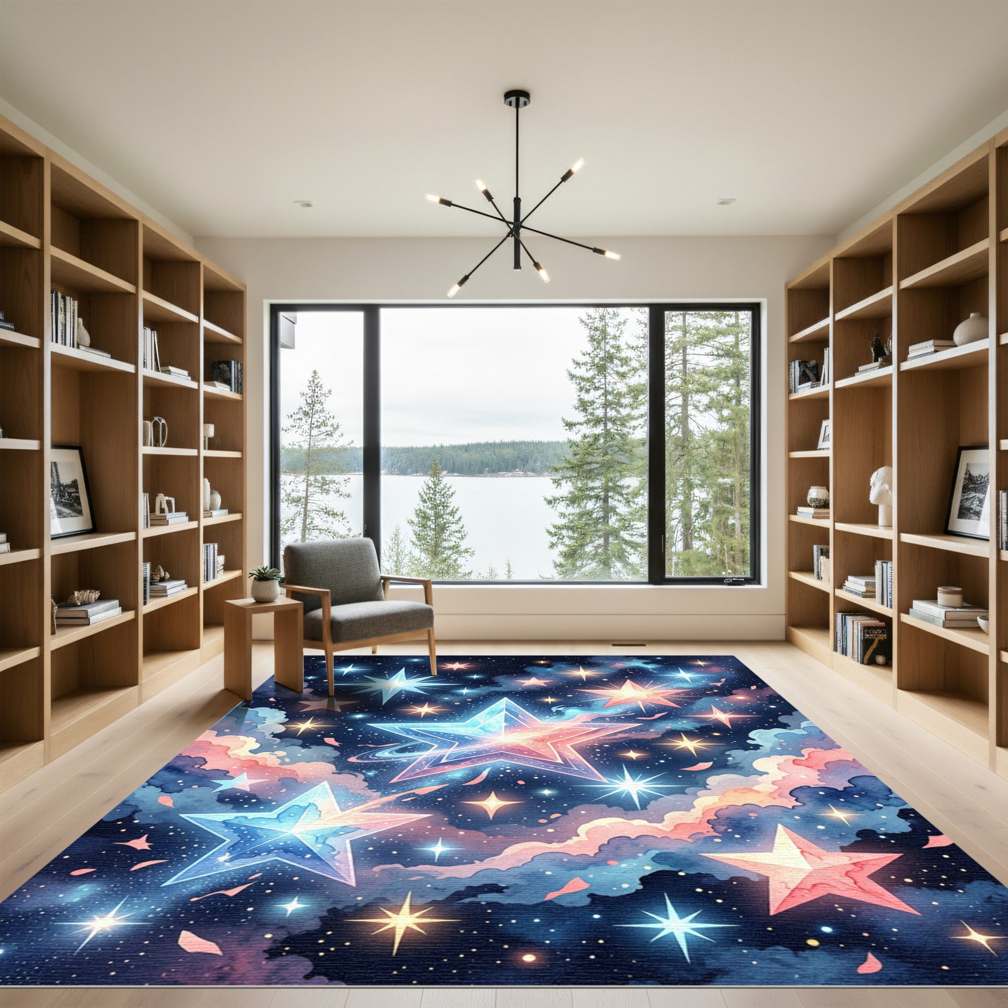 Cosmic Pastel Starry Night Sky Rug
