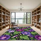 Vibrant Plum Morning Glory Vine Rug