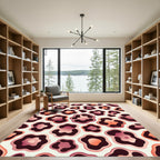 Modern Pink Leopard Spot Rug