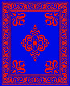 Ornate Paisley Scrollwork Royal Rug