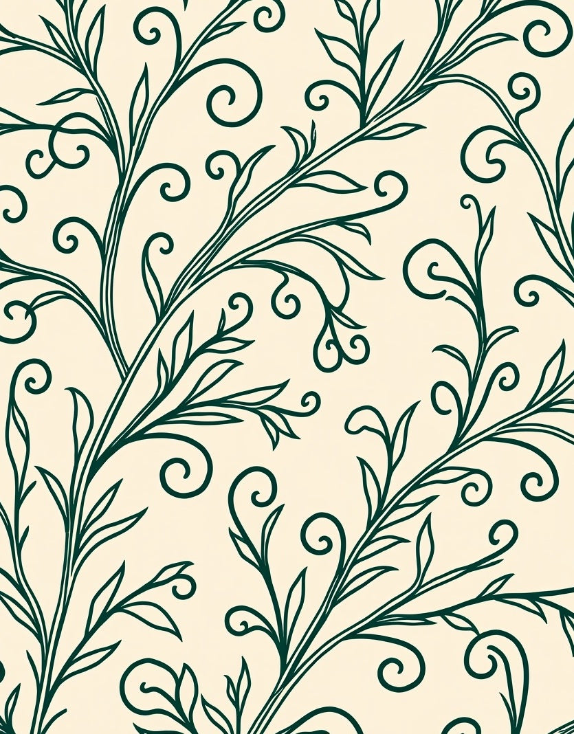 Vine Swirl Floral Pattern Rug