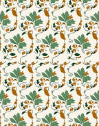 Nature Inspired Bird Leaf Pattern Rug