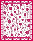 Classic Rose Vine With Intricate Border Rug