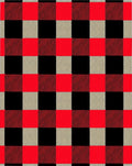 Red Black Plaid Checkered Design Rug