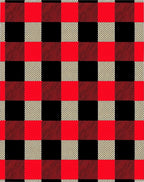 Red Black Plaid Checkered Design Rug