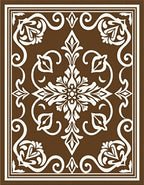 Elegant Floral Scrollwork Pattern Rug