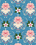 Vintage Pink Mandala Floral Blue Rug