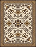 Intricate Floral Scroll Pattern Design Rug