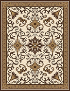 Intricate Floral Scroll Pattern Design Rug