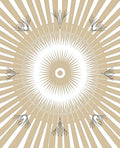 Radiating Sunburst Floral Mandala Pattern Rug