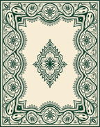 Intricate Floral Scrollwork Cream Rug