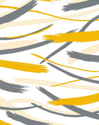 Abstract Yellow Gray Swirls Rug