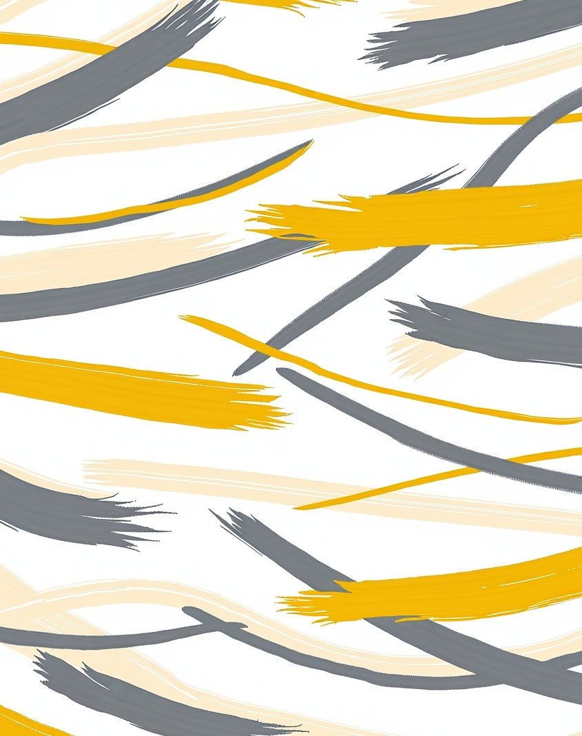 Abstract Yellow Gray Swirls Rug