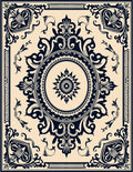 Vintage Floral Mandala Pattern Rug