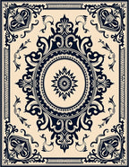 Vintage Floral Mandala Pattern Rug