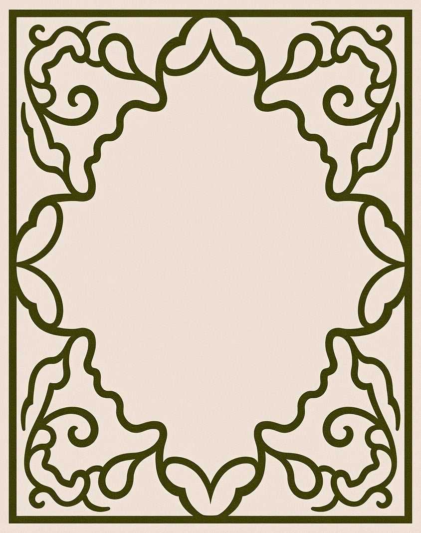Ornate Scrollwork Vine Pattern Rug