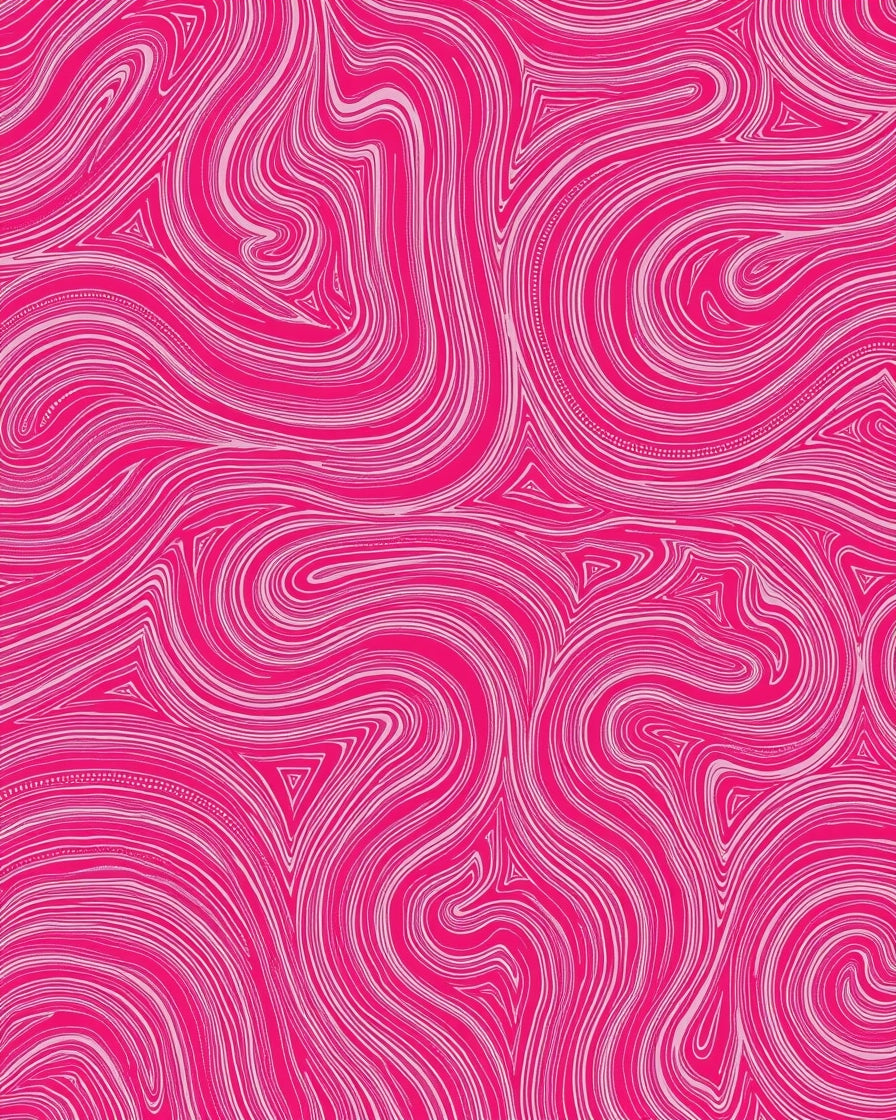 Vivid Pink Swirl Pattern Rug