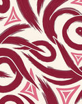 Crimson Brush Stroke Triangle Design Rug