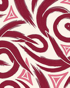 Crimson Brush Stroke Triangle Design Rug
