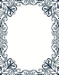 Elegant Outline Floral Border Design Rug