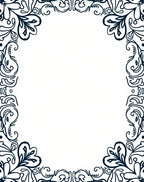 Elegant Outline Floral Border Design Rug
