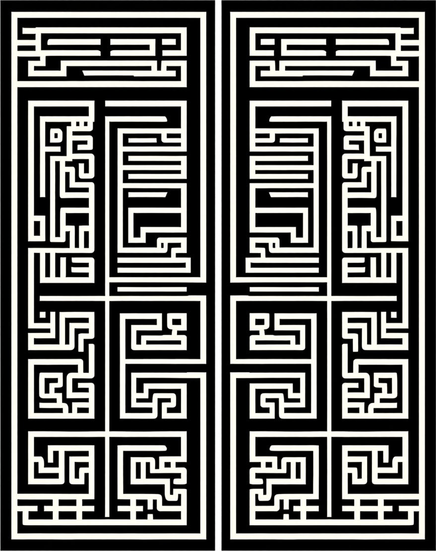 Geometric Maze Modern Pattern Rug