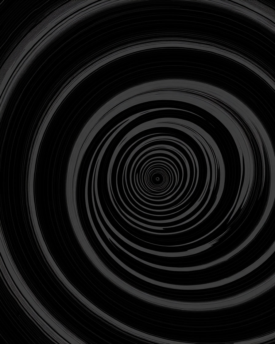 Dark Spiral Abstract Design Rug