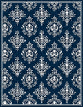 Classic Floral Damask Pattern Design Rug