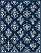 Classic Floral Damask Pattern Design Rug