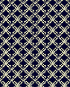 Elegant Cream Lattice Diamond Pattern Rug
