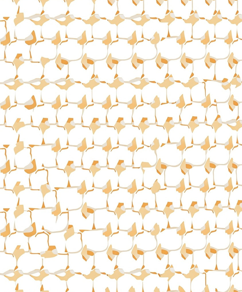 Abstract Ochre Honeycomb Pattern Rug