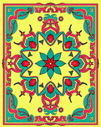 Vibrant Floral Medallion Pattern Rug